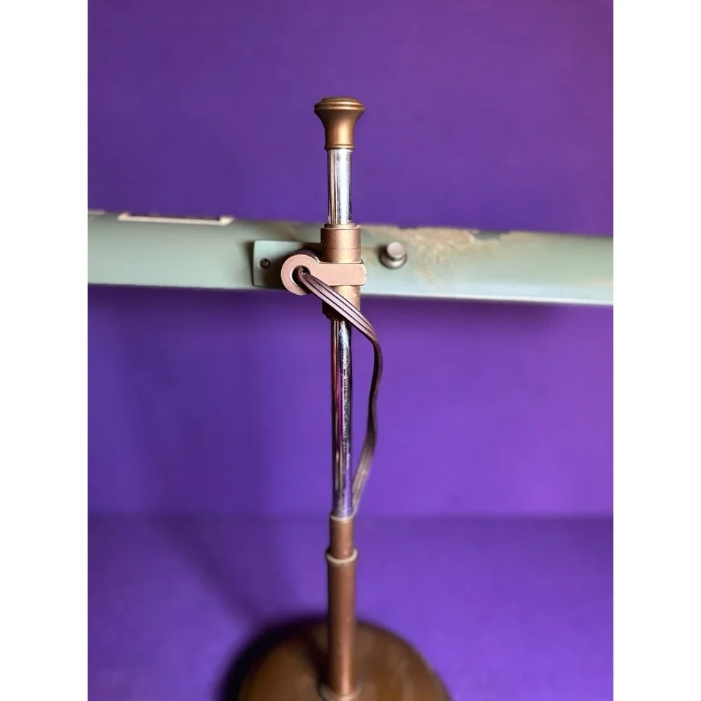 Unique Vintage MCM Banker's Kennedy Style Lamp w/ Provenance/Clippings
